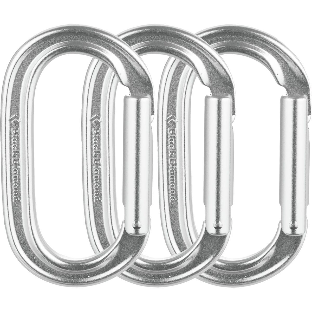 Black Diamond Oval Keylock Carabiner - 3-Pack in Polished