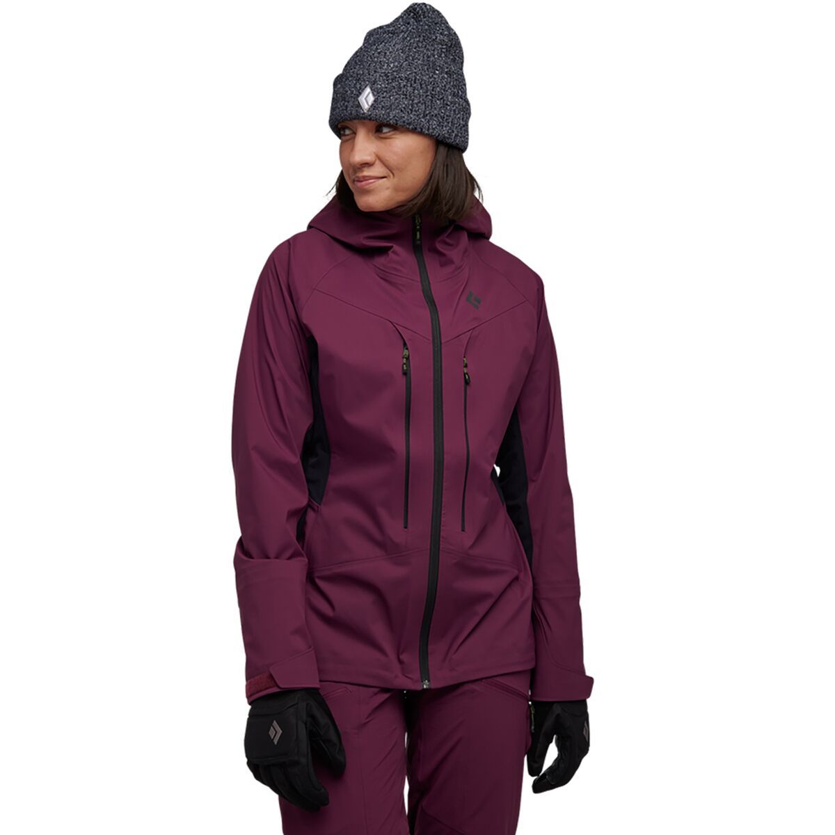 Black Diamond Women's Dawn Patrol Hybrid Shell Jacket in Blackberry - Size: Small