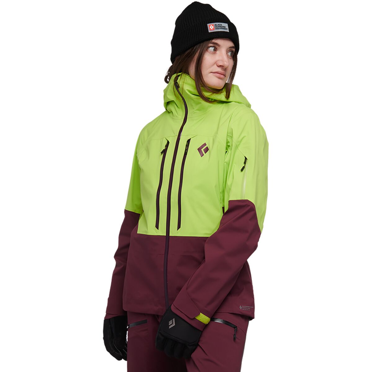 Black Diamond Women's Recon LT Shell Jacket in Aloe / Blackberry - Size: Small
