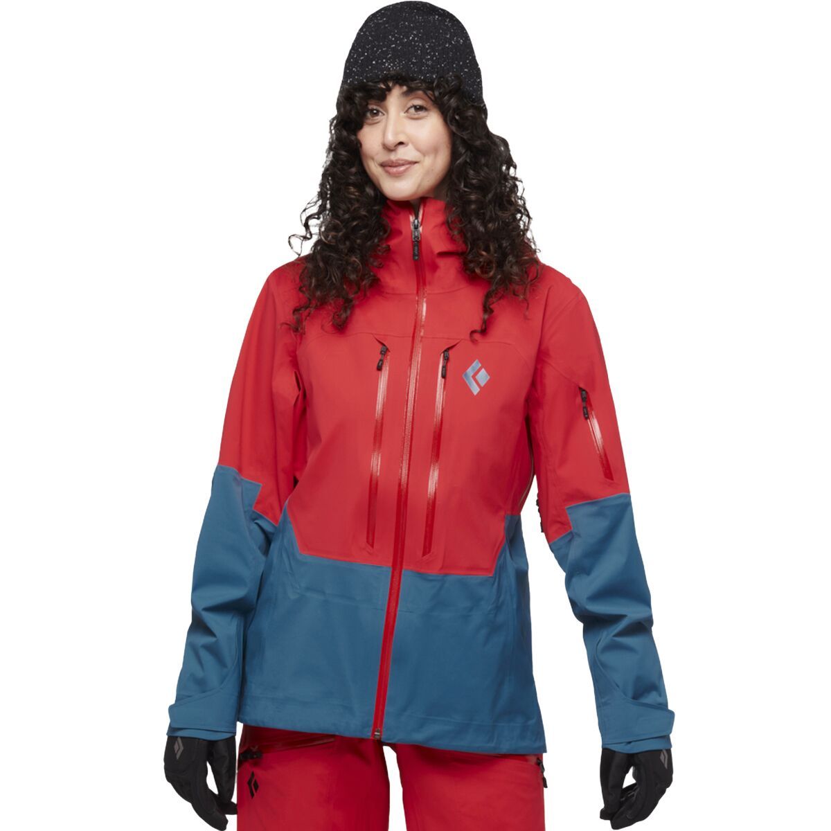 Black Diamond Women's Recon LT Shell Jacket in Coral Red / Creek Blue - Size: XL