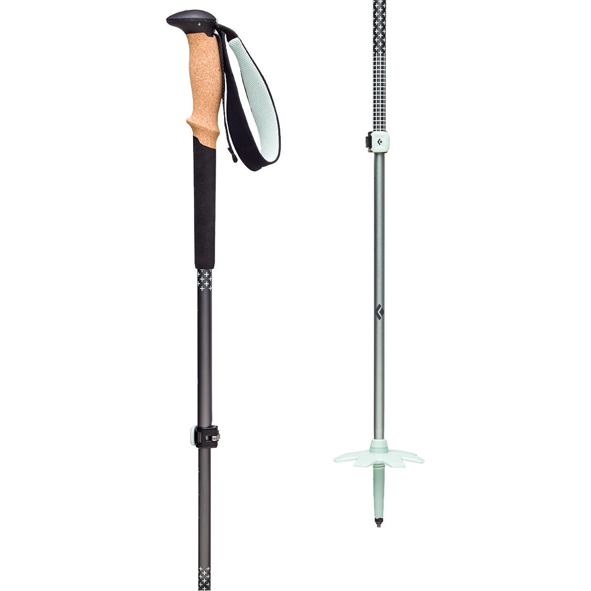 Black Diamond Pursuit Trekking Poles in Charcoal / Foam Green - Size: M/L