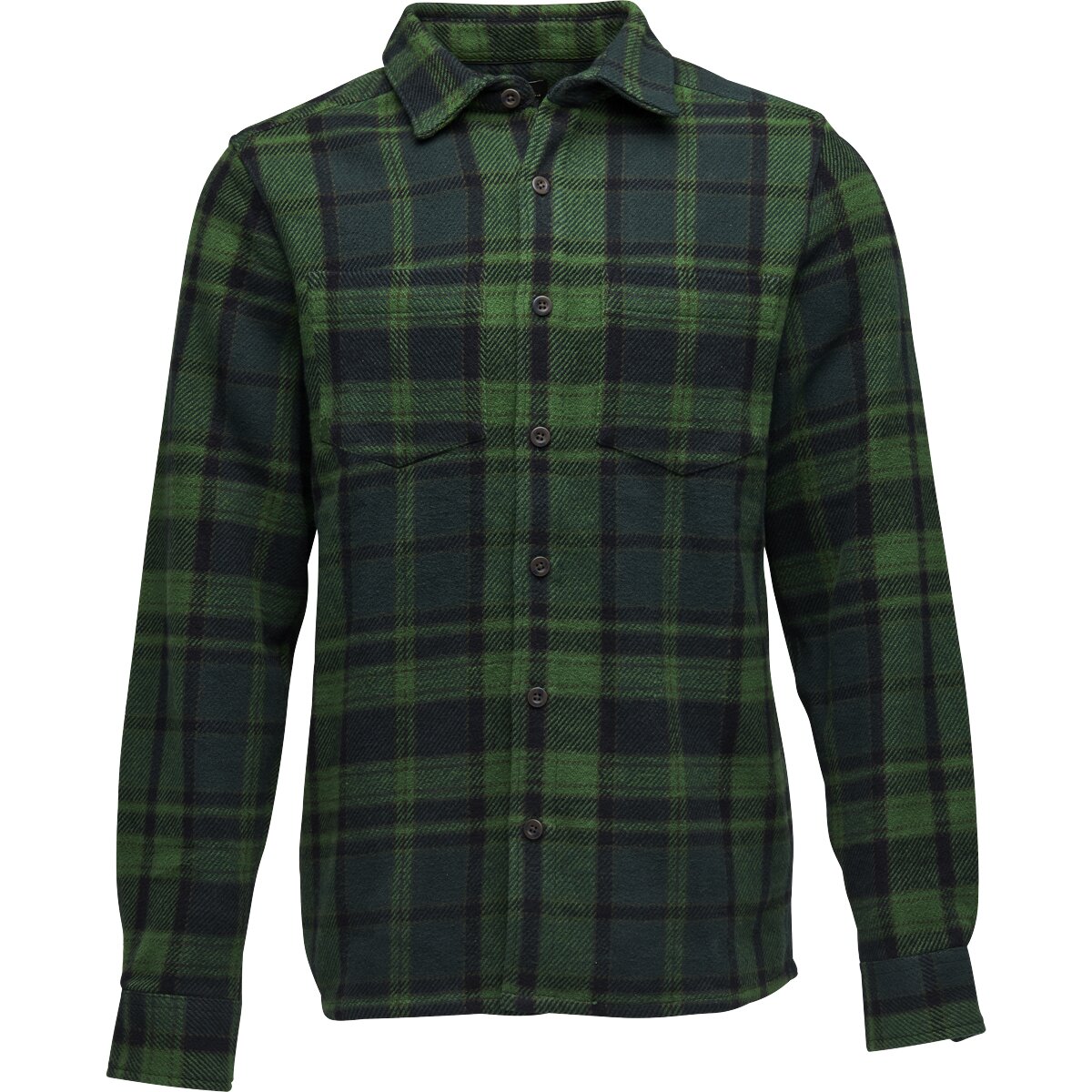 Black Diamond Men's Project Heavy Flannel in Palm Green / Anthracite Plaid - Size: Small