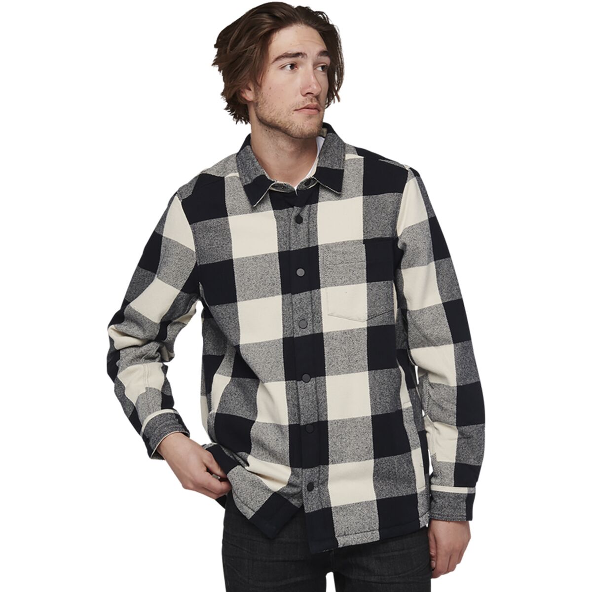 Black Diamond Black Diamond Men's Project Lined Flannel in Off White Plaid - Size: Small - $109.45 at Steep and Cheap