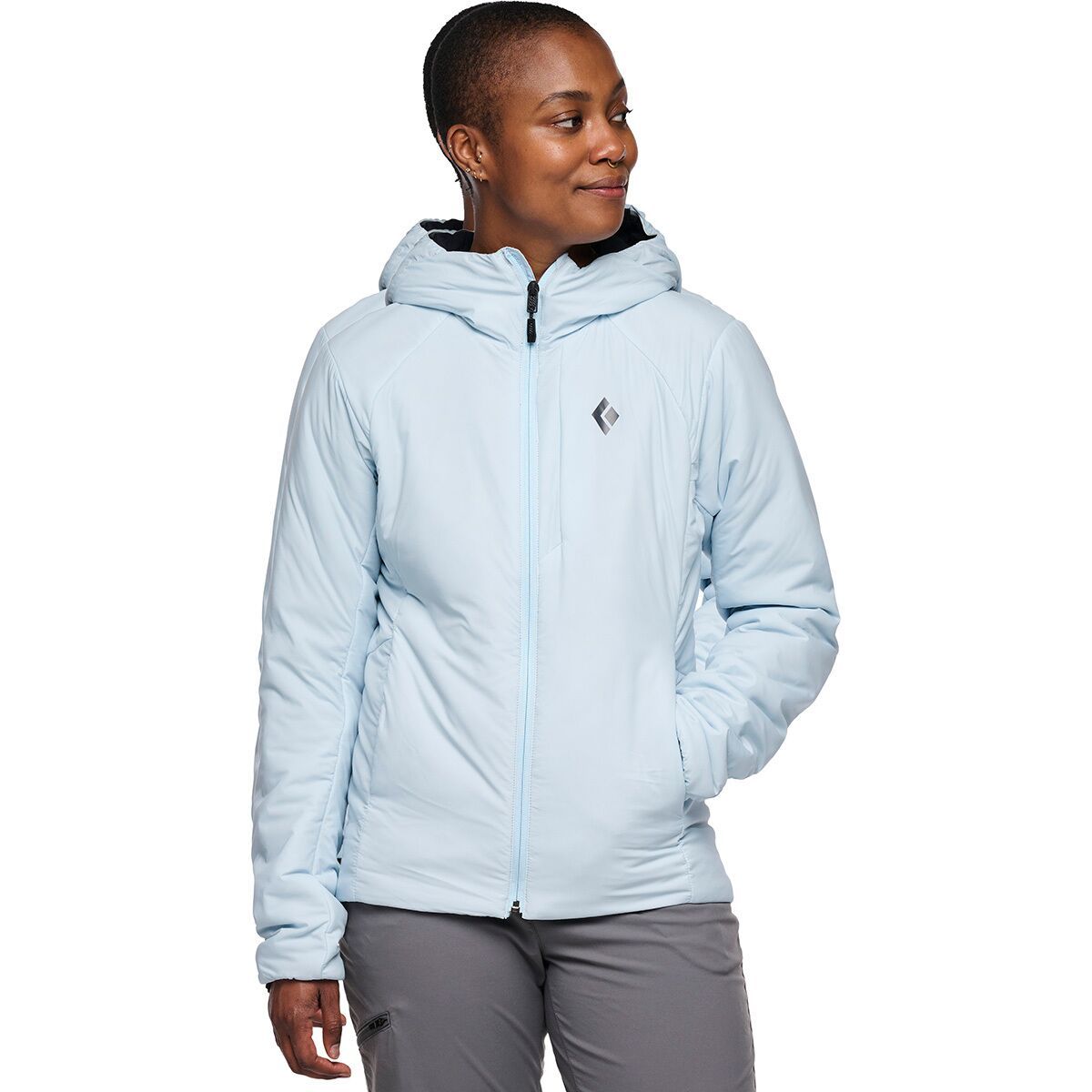 Black Diamond Women's First Light Stretch Hooded Jacket in Belay Blue - Size: Small
