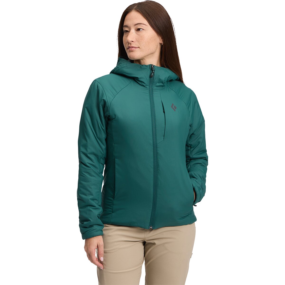Black Diamond Women's First Light Stretch Hooded Jacket in Deep Woods - Size: XS