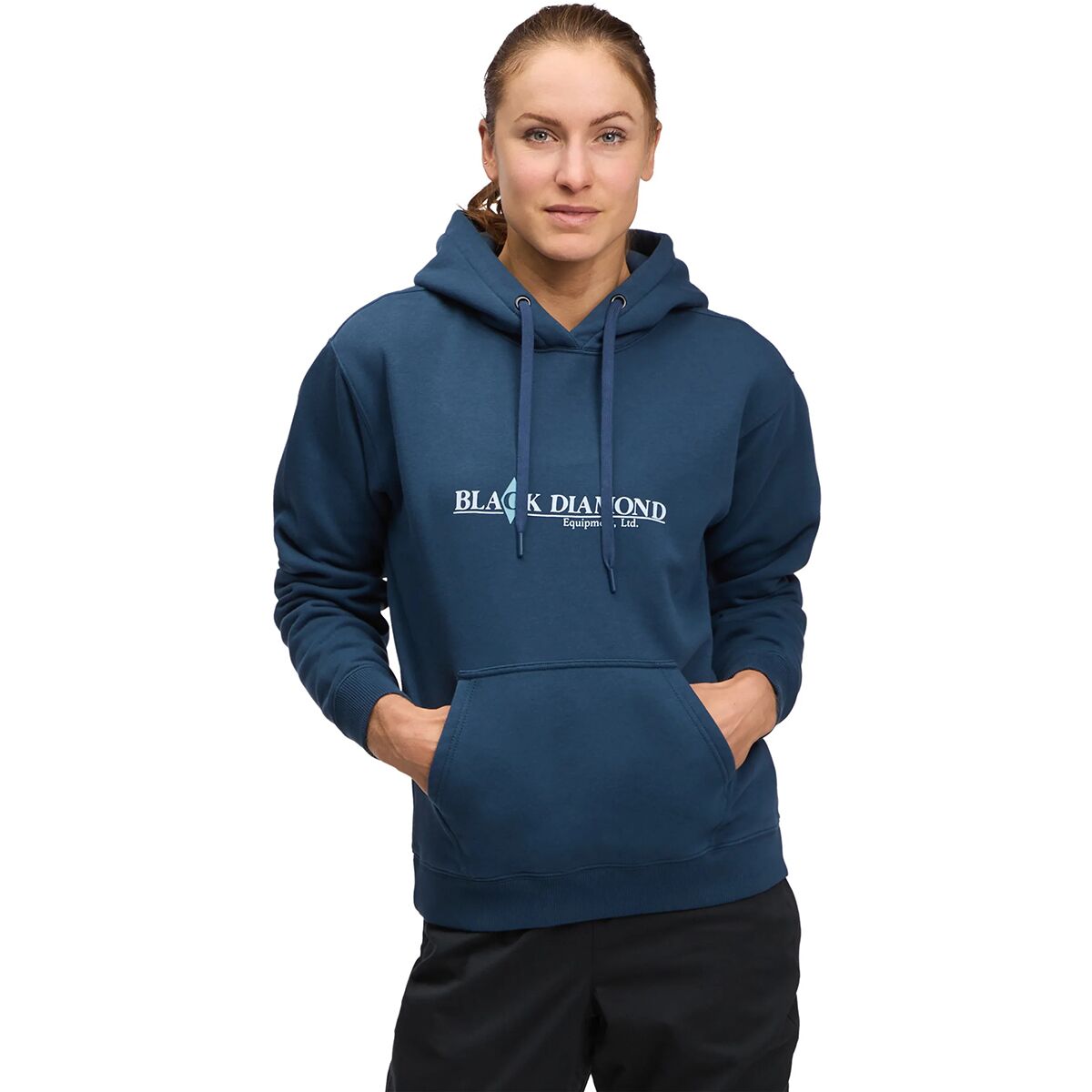 Black Diamond Women's Heritage Wordmark Pullover Hoodie in Indigo - Size: Medium