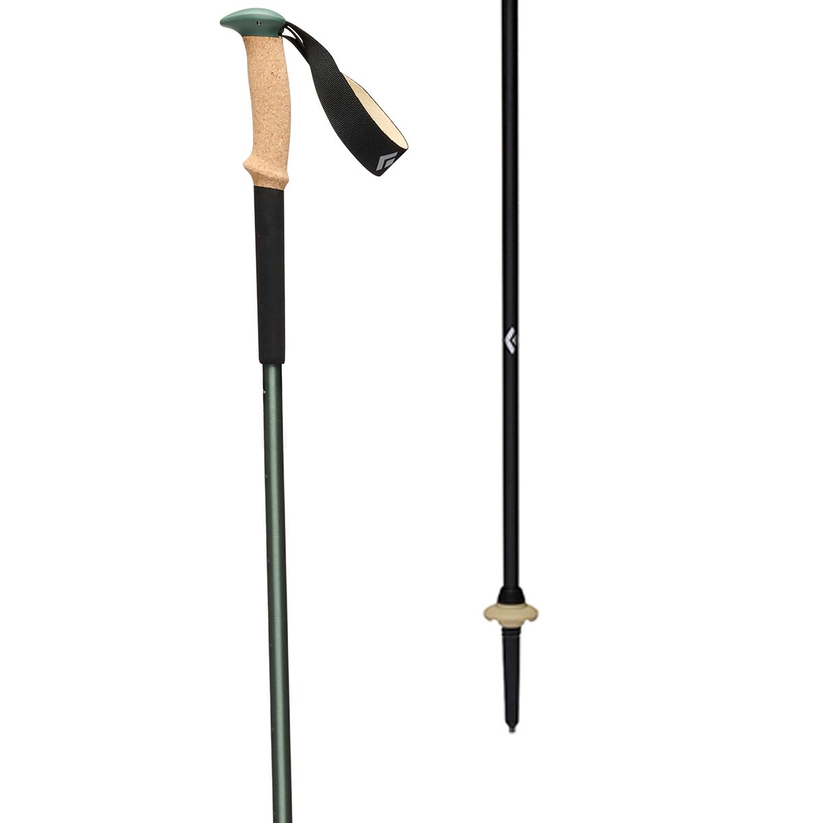 Black Diamond Trail Cork Trekking Poles in Laurel Green
