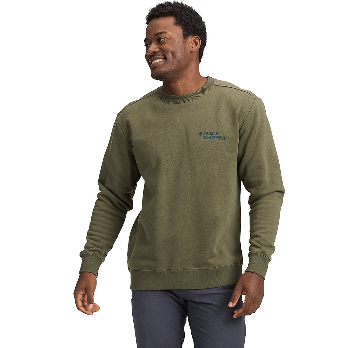 Black Diamond Black Diamond Men's Mini Stacked Crewneck Sweatshirt in Tundra - Size: Large - $62.30 at Steep and Cheap