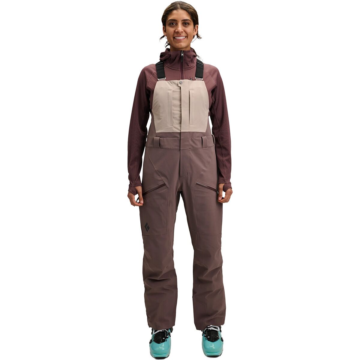 Black Diamond Women's Recon Stretch Bibs in Pale Mauve / Dark Mauve - Size: XL
