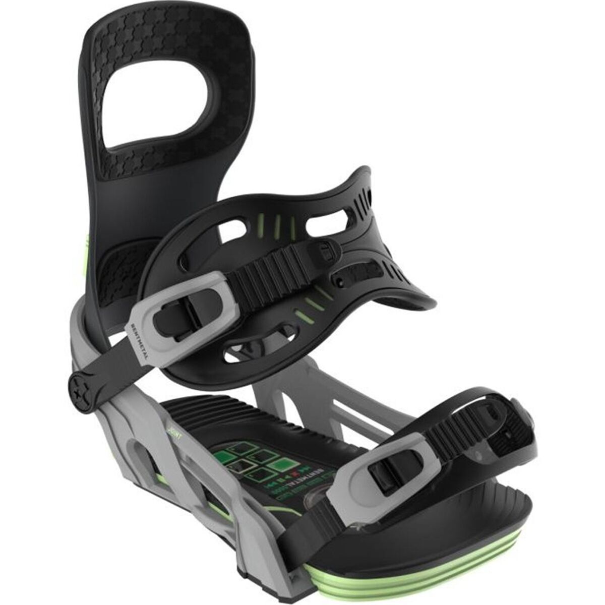 Bent Metal Joint Snowboard Binding - 2025 in Grey / Green - Size: Medium