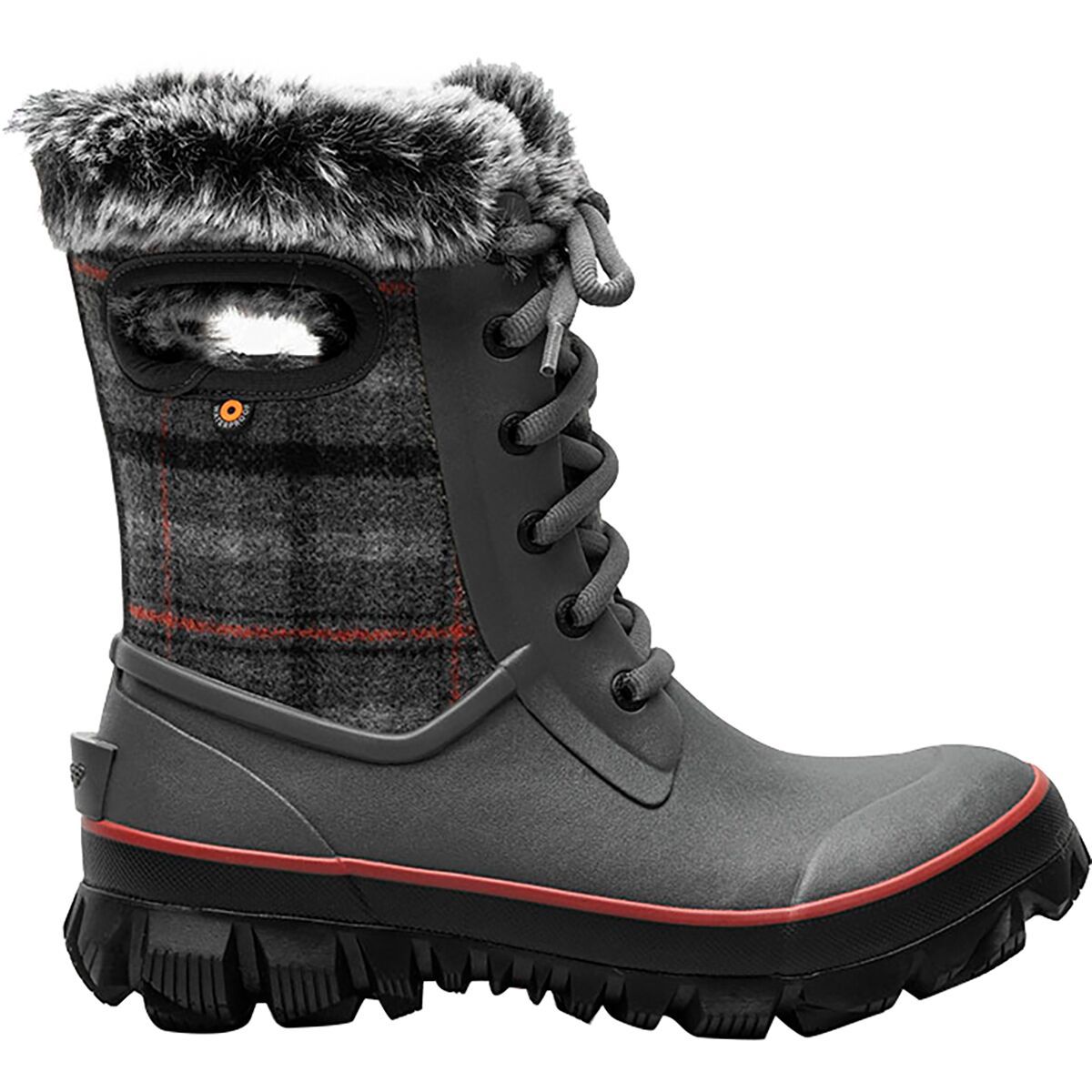 Bogs Women's Arcata Cozy Plaid Boot in Dark Gray Multi - Size: 6