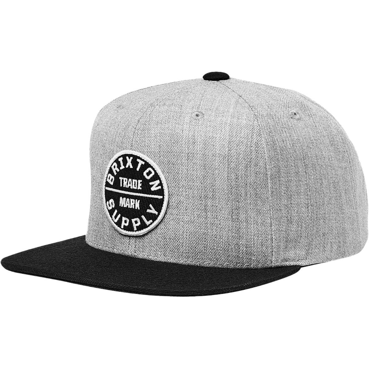 Brixton Men's Oath III Snapback Hat in Light Heather Grey / Black