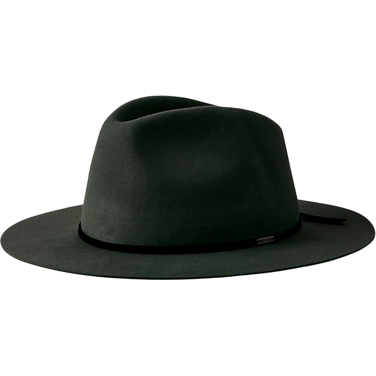 Brixton Wesley Packable Fedora in Washed Black - Size: XS