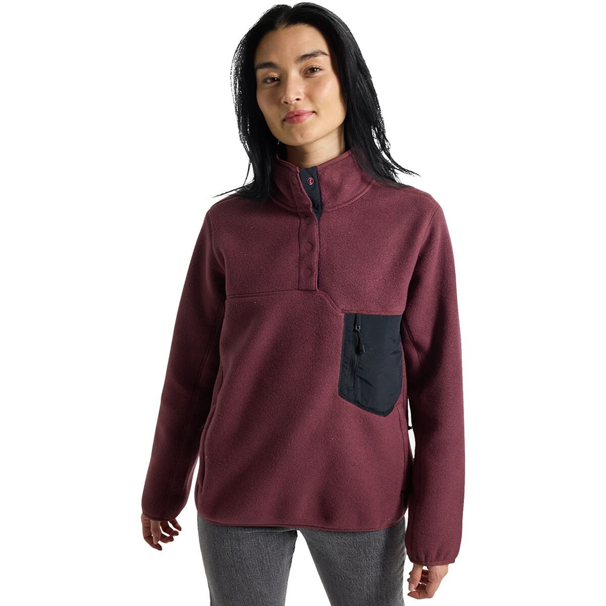 Burton Women's Cinder Fleece Pullover in Forest Moss - Size: XS