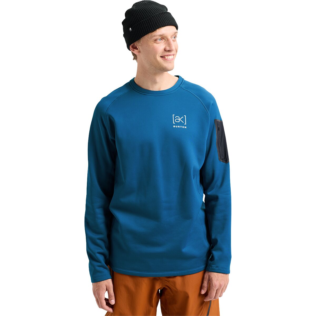 Burton Men's AK Baker Stretch Fleece Crew Sweatshirt in Blue Teal - Size: Medium