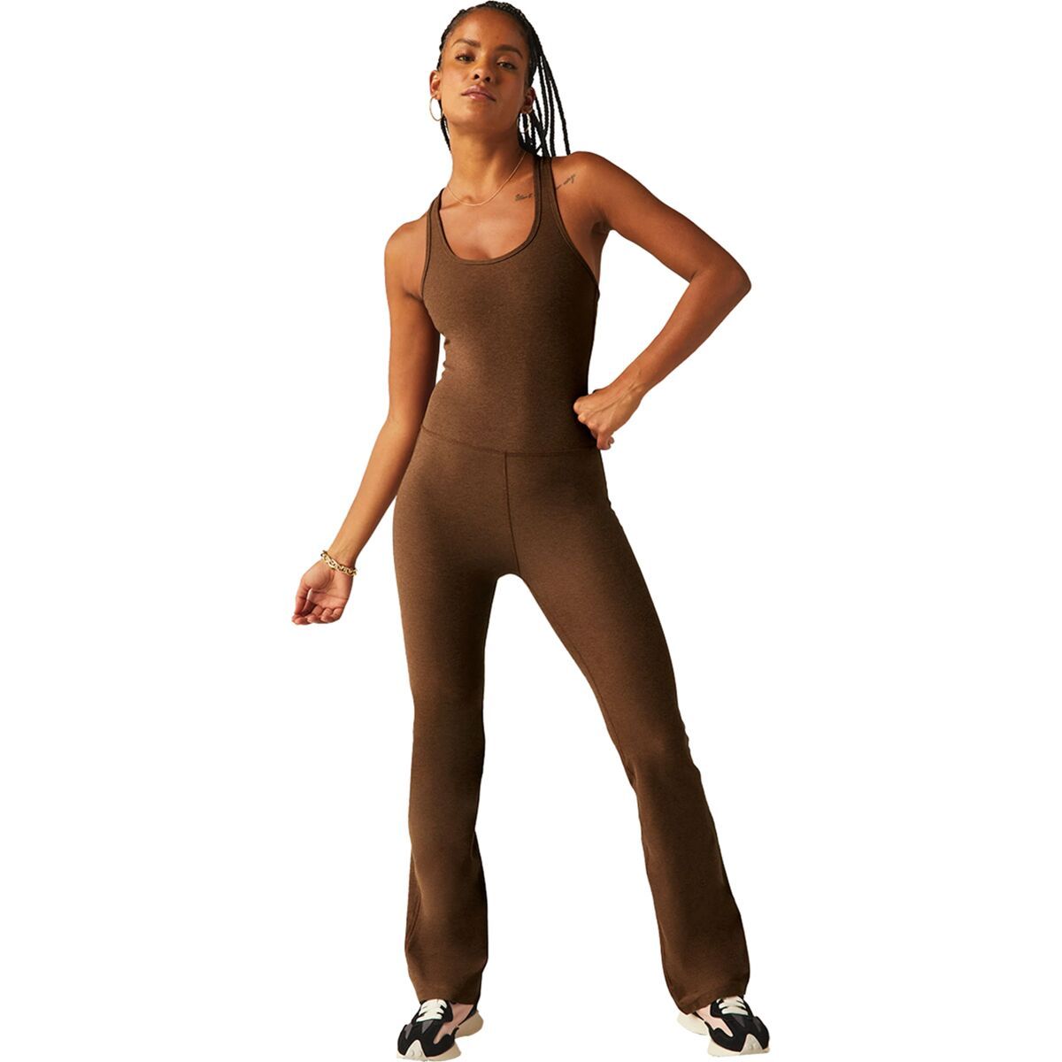 Beyond Yoga Women's Spacedye All Around Jumpsuit in Bold Mocha Heather - Size: XS