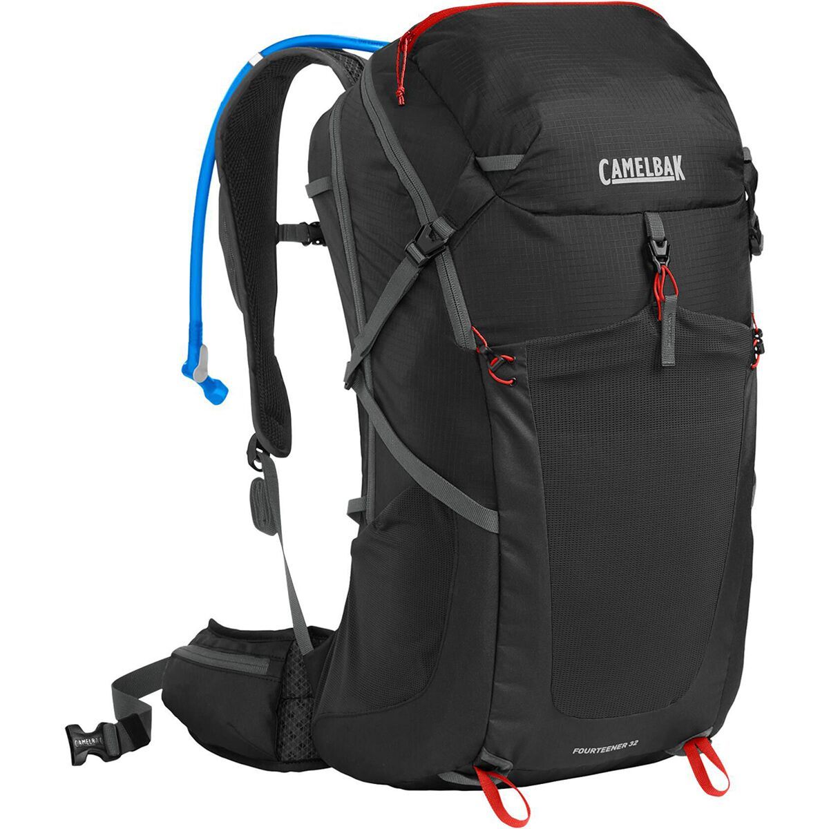 CamelBak Fourteener 32L Hydration Pack in Black / Red Poppy