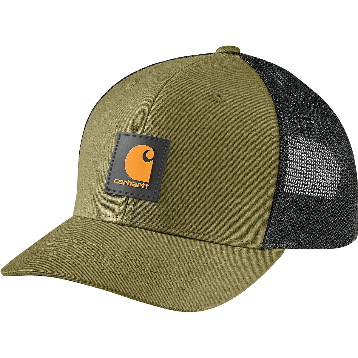 Carhartt Rugged Flex Twill Mesh-Back Logo Patch Cap in Port