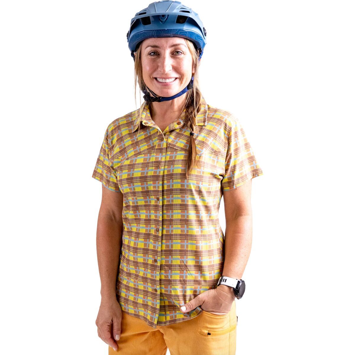 Club Ride Apparel Women's Bandara RGB Plaid Jersey in Brown Sugar Rgb - Size: XS