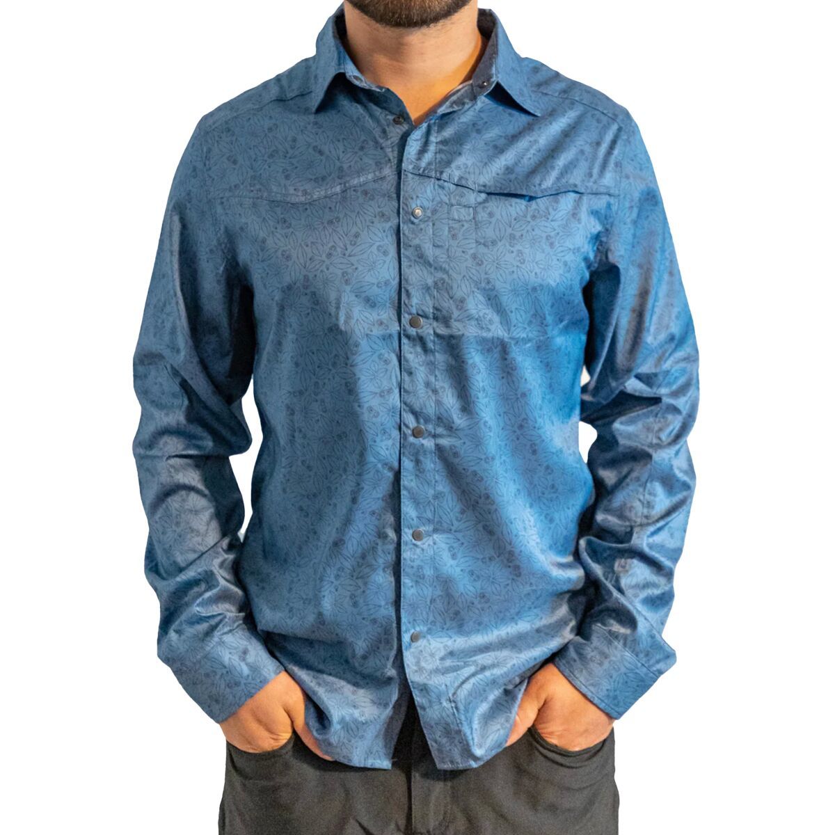Club Ride Apparel Men's Go Long Print Jersey in Blue Indigo Clip Print - Size: Small