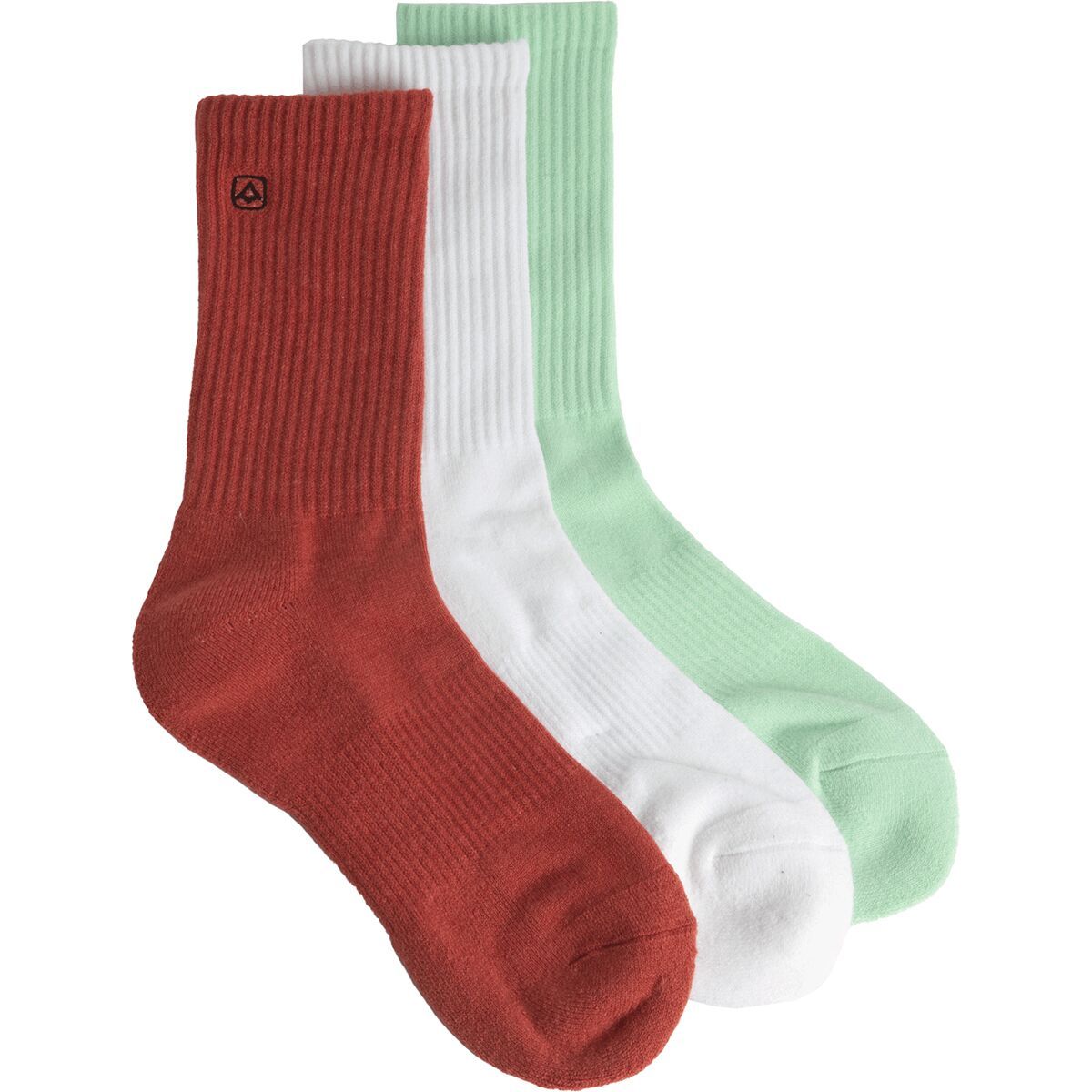 Coal Headwear Everyday Crew Sock - 3-Pack in Stripe Navy / Brown / Bos - Size: L/XL
