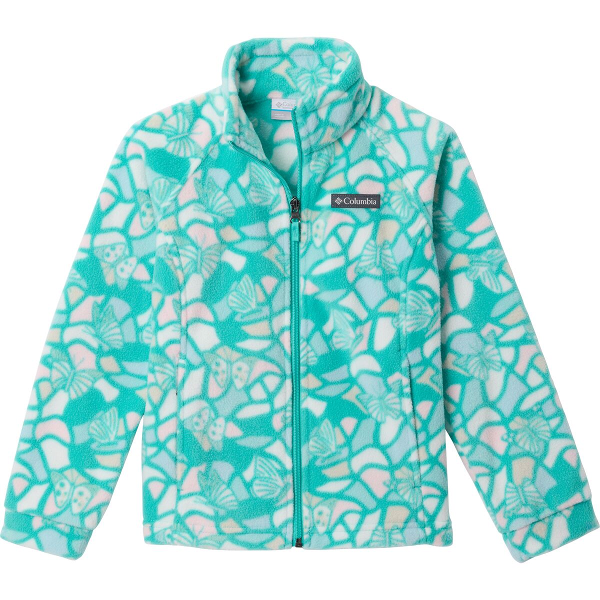 Columbia Columbia Girl's Benton Springs II Printed Fleece Jacket in Dolphin Fly High - Size: Large - $31.50 at Steep and Cheap