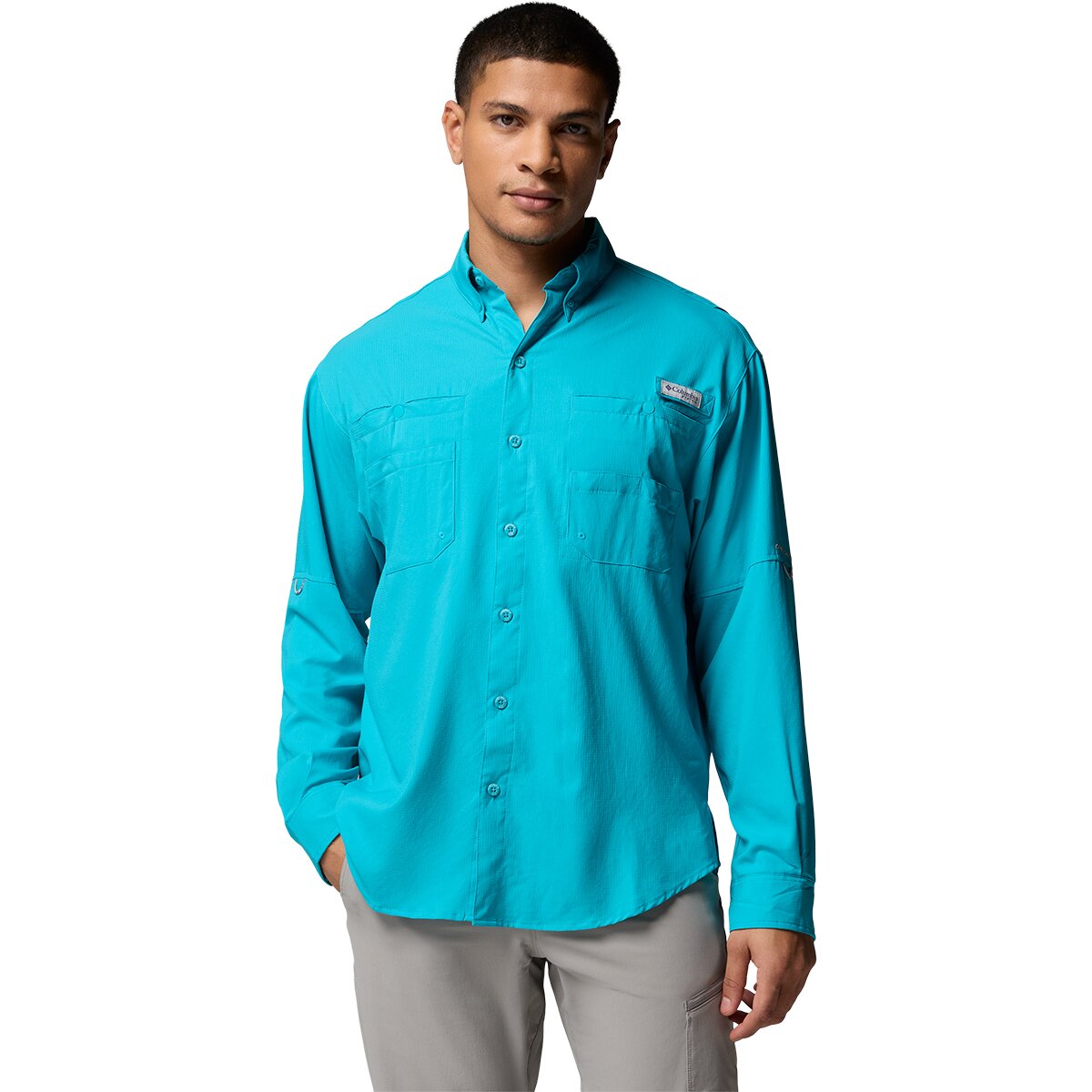 Columbia Men's Tamiami II Long-Sleeve Shirt in Ocean Teal - Size: Small