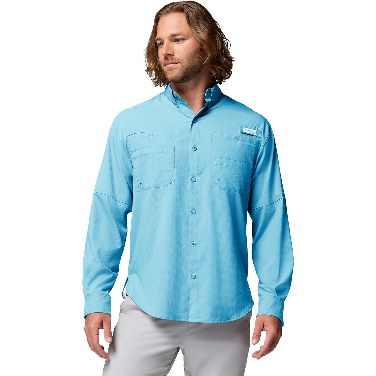 Columbia Men's Tamiami II Long-Sleeve Shirt in Vintage Blue - Size: XS