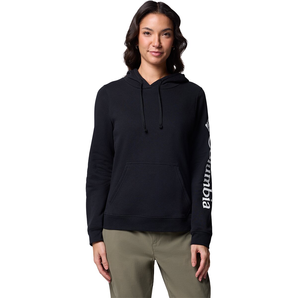 Columbia Columbia Women's Trek Graphic Hoodie in Black / Gem Columbia Sleeve - Size: Medium - $40.94 at Steep and Cheap
