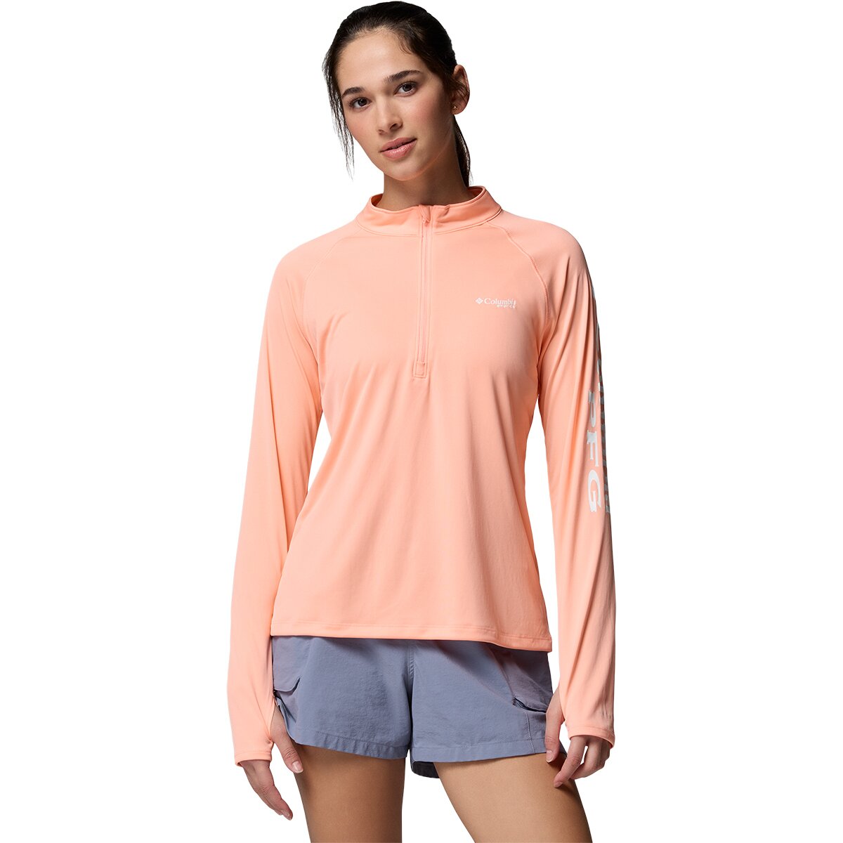Columbia Women's Tidal 1 in 4-Zip T-Shirt in White Logo - Size: XL