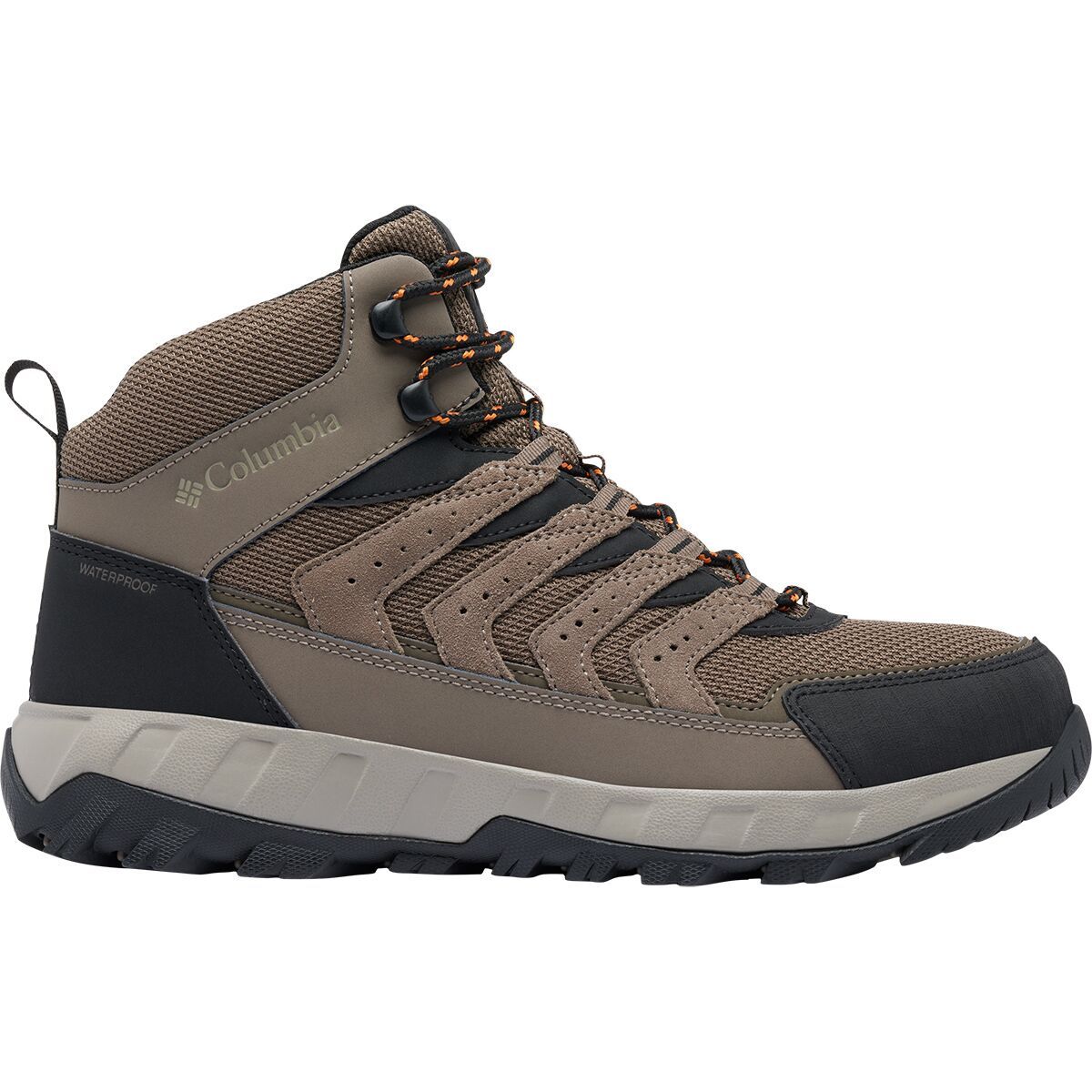 Columbia Men's Strata Trail WP Hiking Boot in Mud / Desert Sun - Size: