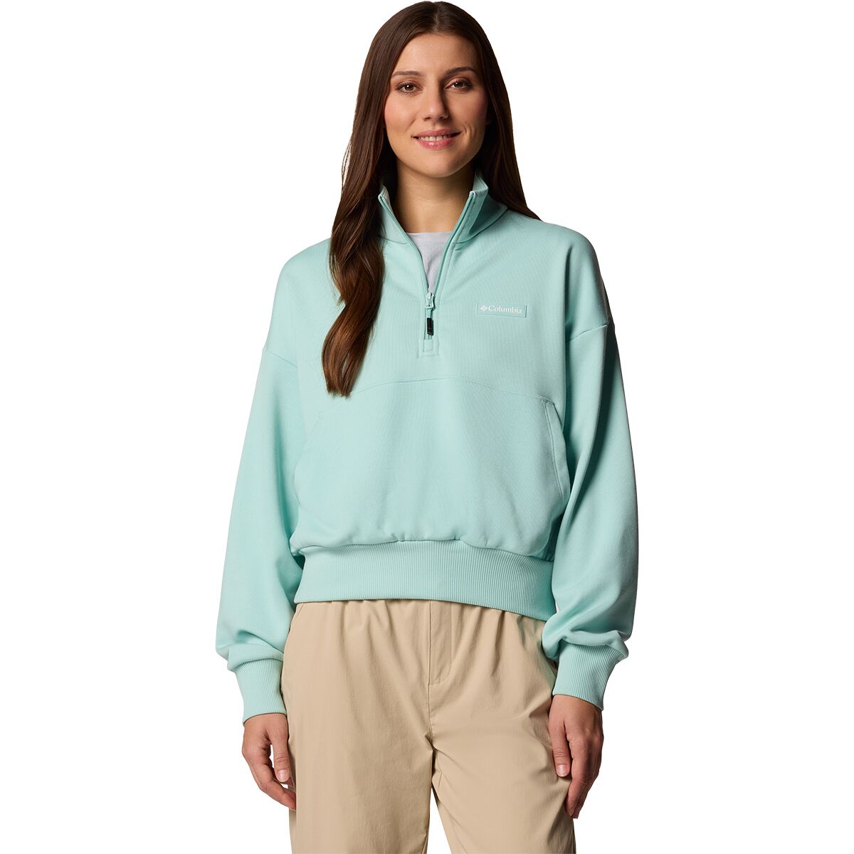 Columbia Women's Marble Canyon French Terry 1/4-Zip Pullover in Spray - Size: Medium