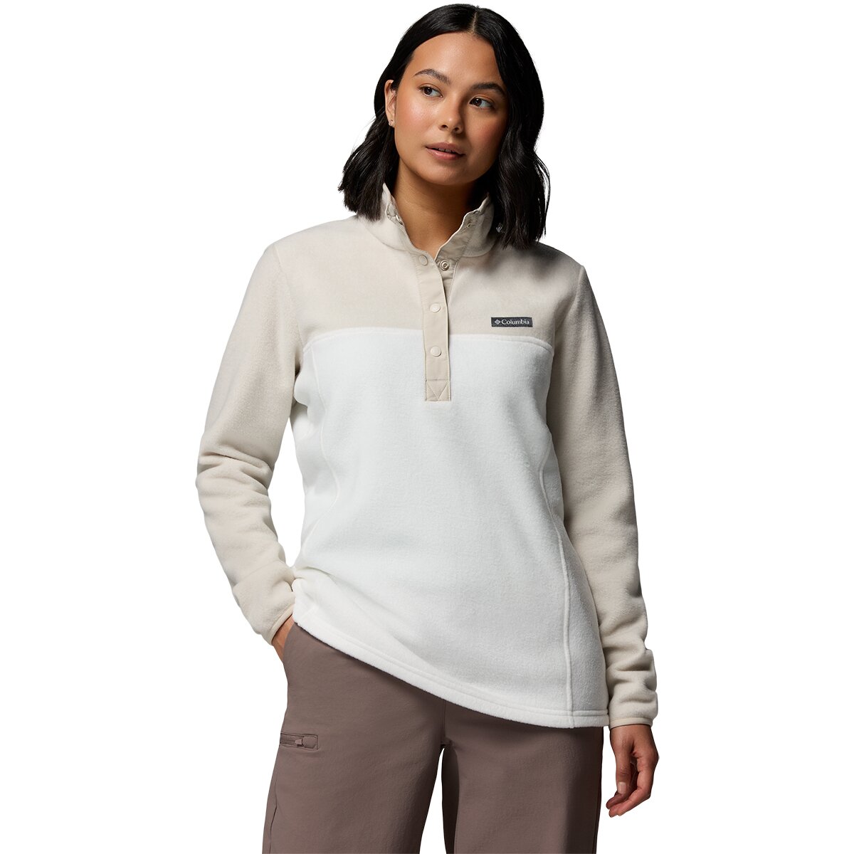 Columbia Women's Benton Springs 1/2-Snap II Fleece Pullover in Sea Salt - Size: XL