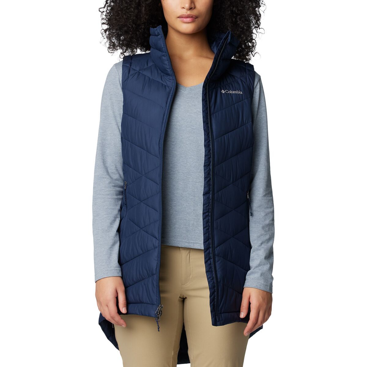 Columbia Women's Heavenly II Long Vest in Fig - Size: XS
