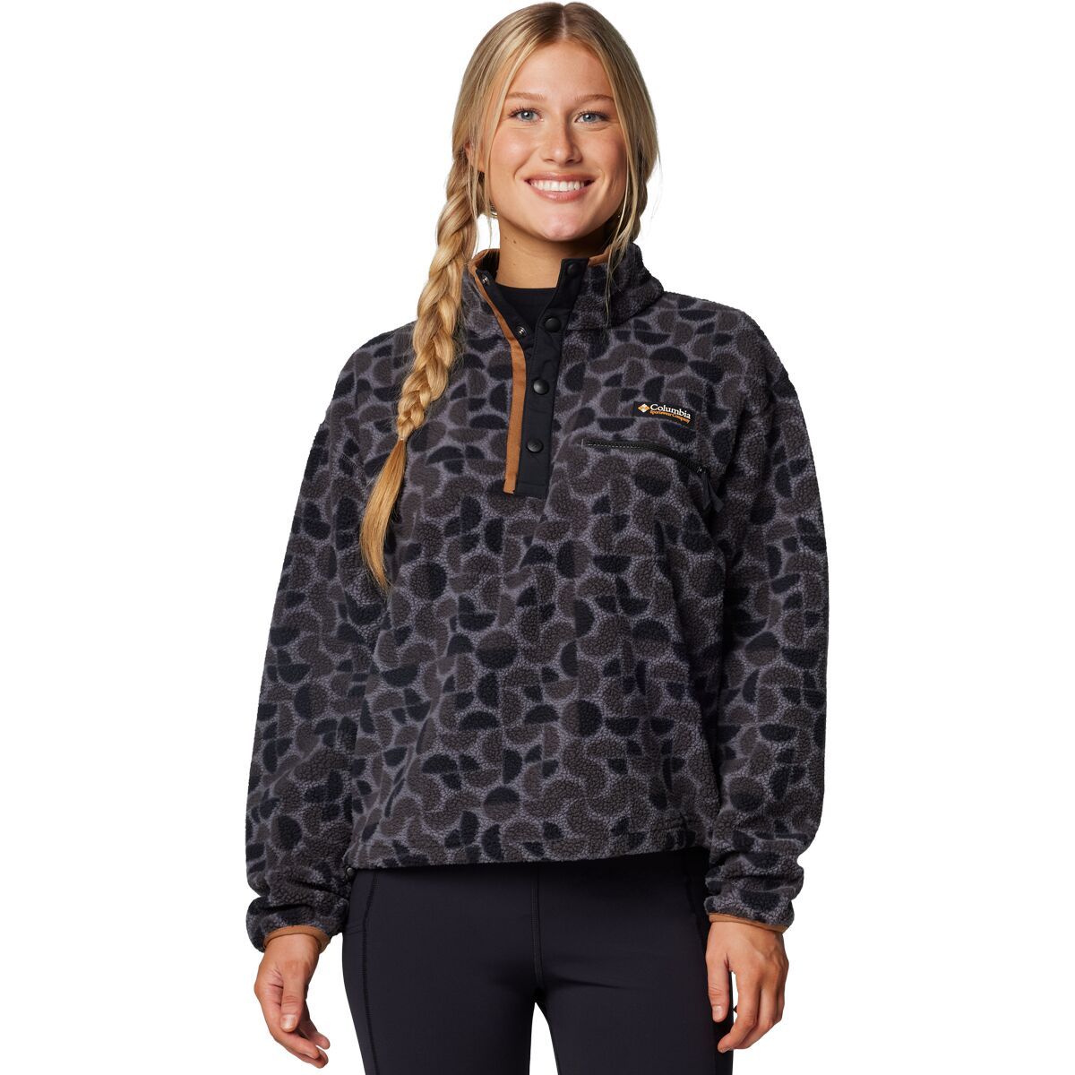 Columbia Women's Helvetia II Printed Cropped 1 in 2-Snap Pullover - Size: XXL