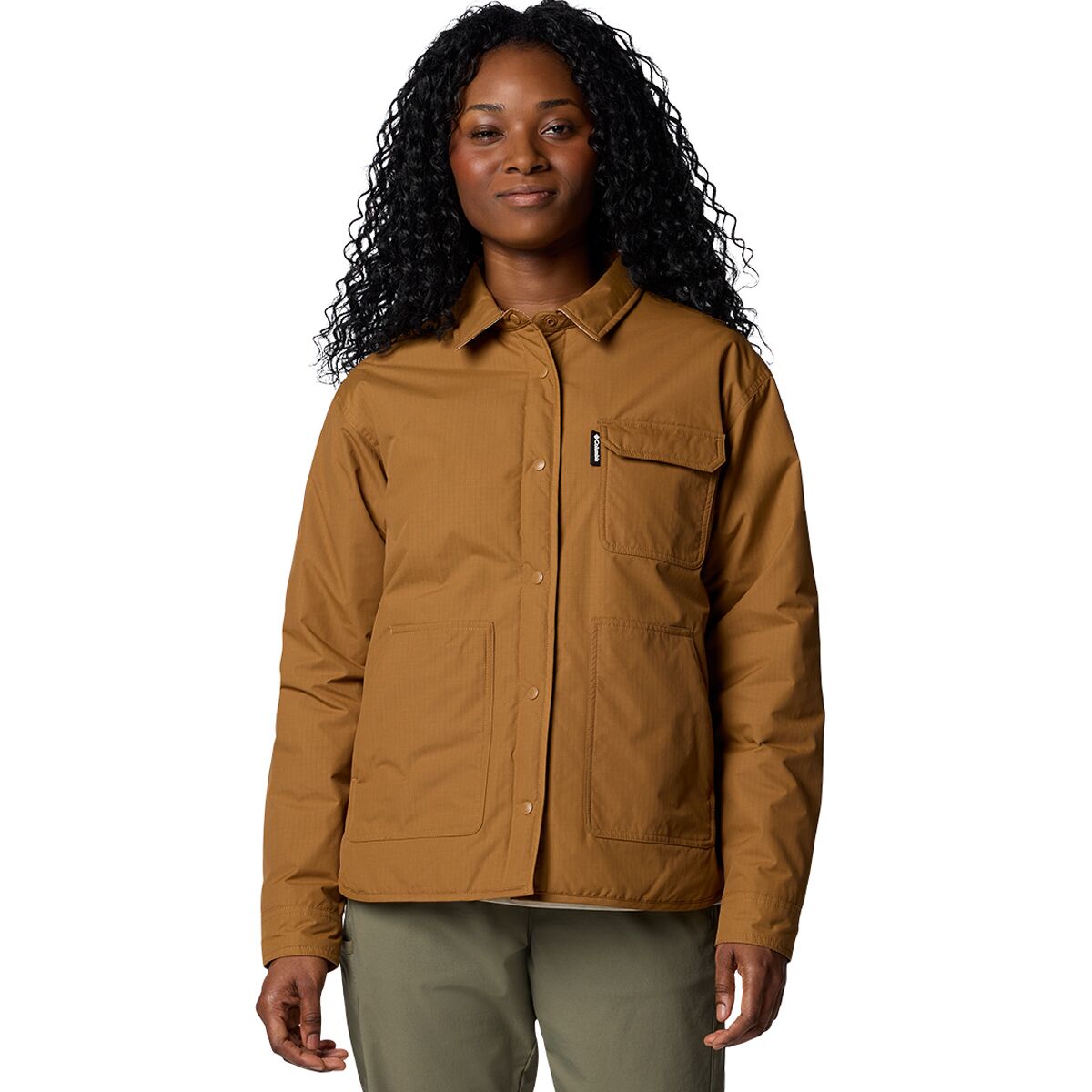 Columbia Women's Longhorn Ridge Reversible Shirt Jacket in Camel Brown - Size: Large