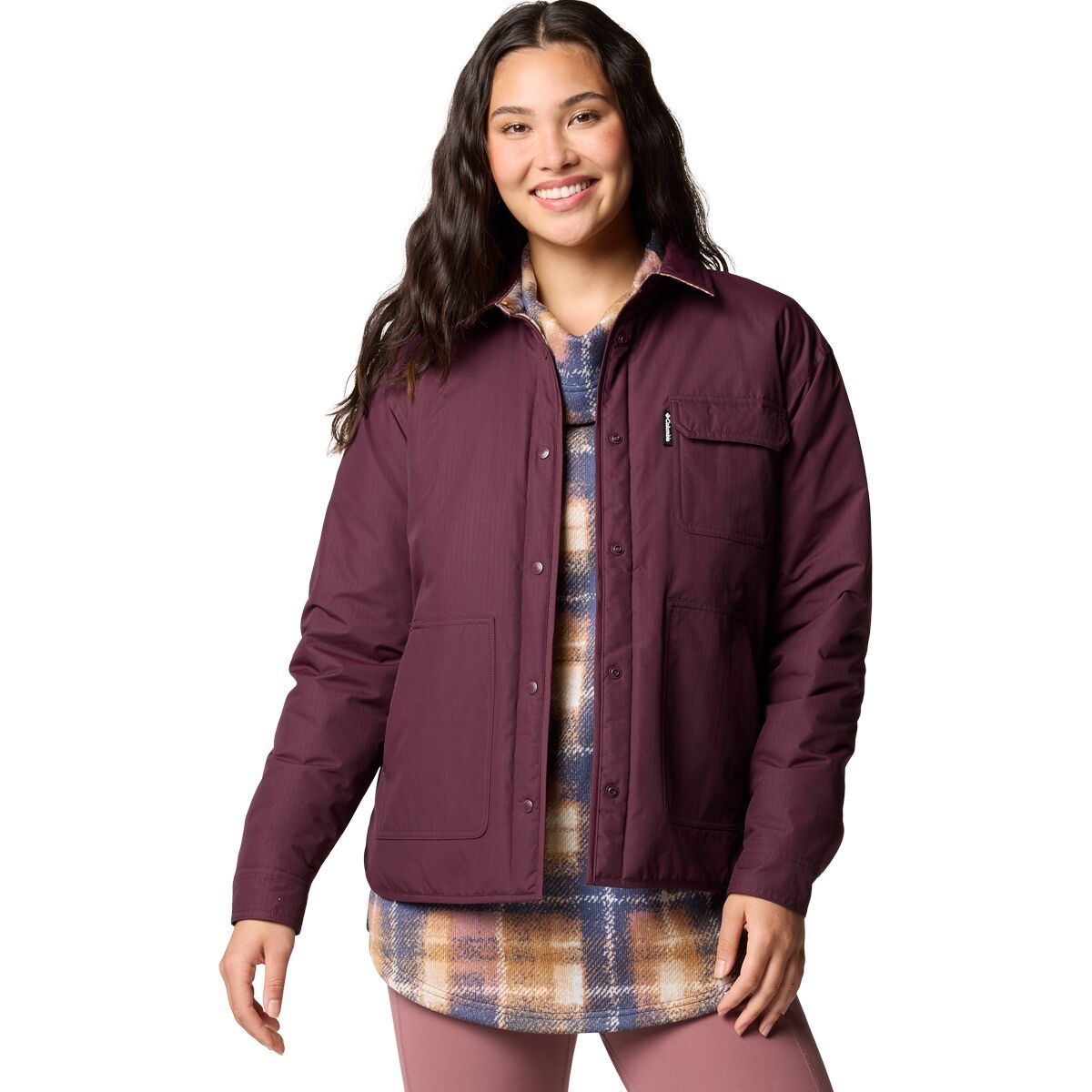 Columbia Women's Longhorn Ridge Reversible Shirt Jacket in Moonvista - Size: XXL