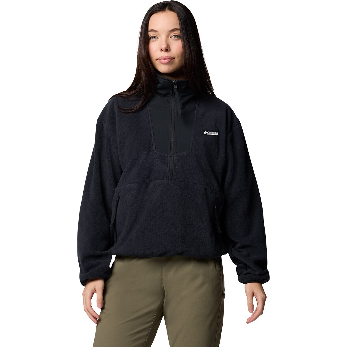 Columbia Women's Sequoia Grove 1/2-Zip Fleece Pullover in Black2 - Size: XL