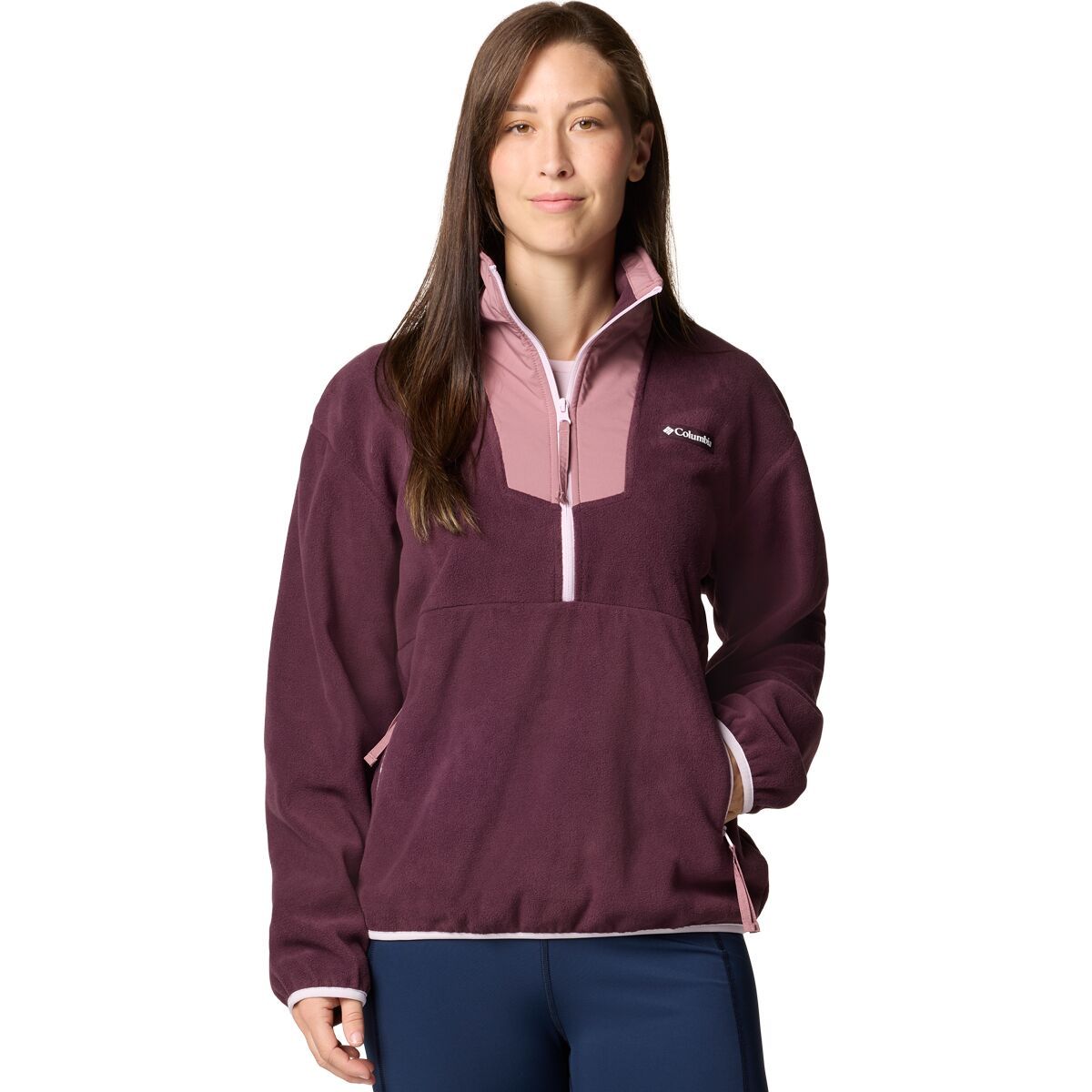 Columbia Women's Sequoia Grove 1/2-Zip Fleece Pullover in Moonvista / Fig - Size: XL