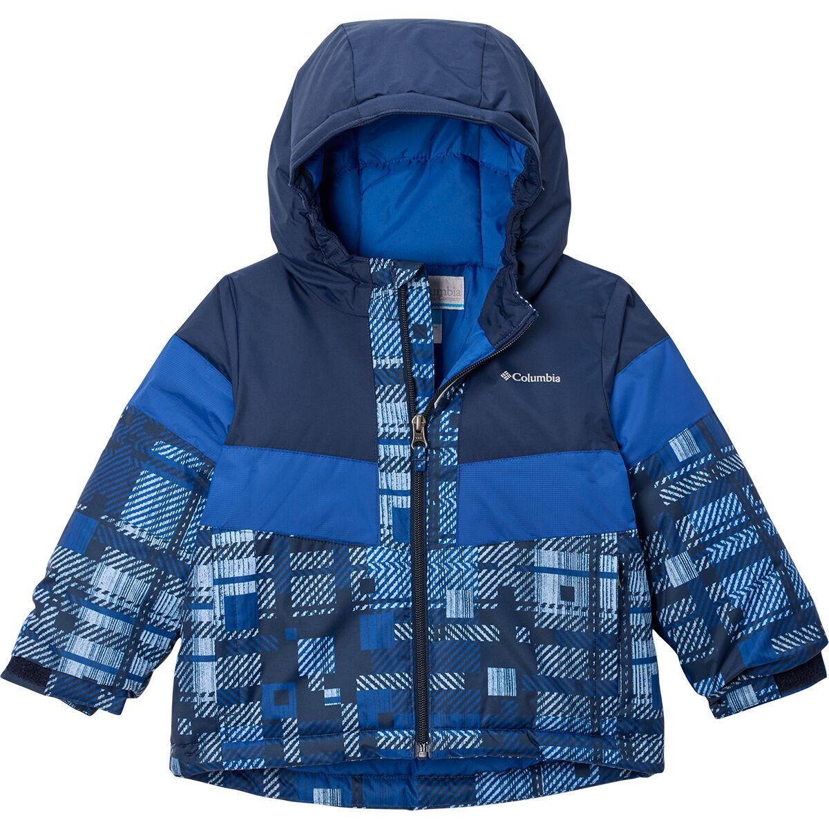 Columbia Lightning Lift III Printed Jacket - Toddler Boys' in Coll Navy Warp Plaid / Mtn Blue - Size: 2T