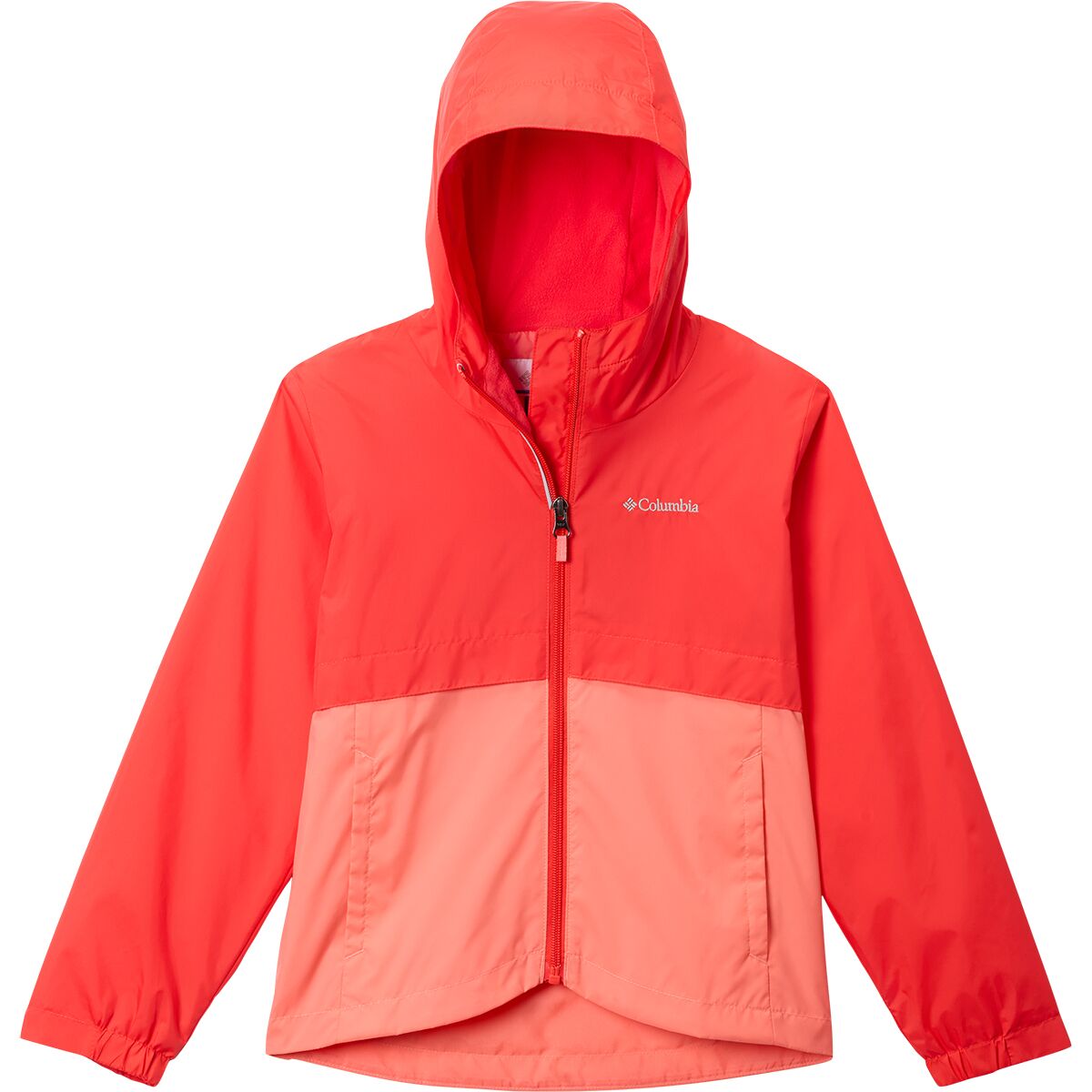 Columbia Girl's Rain-Zilla II Jacket in Poppy Red / Hot Coral - Size: XL