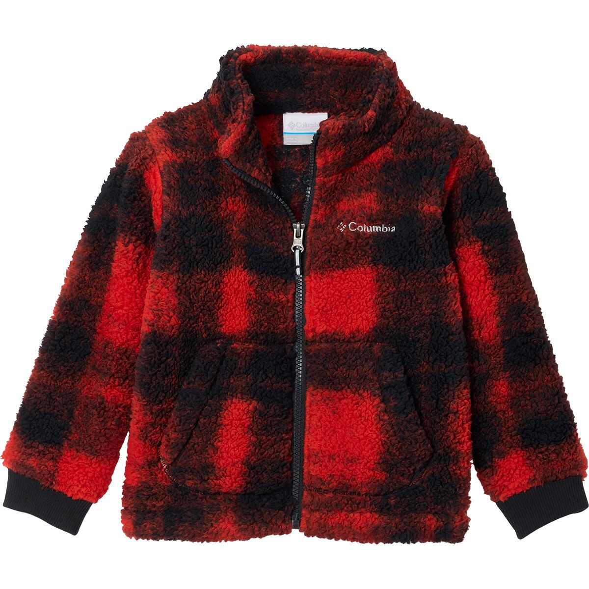 Columbia Rugged Ridge II Print Sherpa Full-Zip Jacket - Toddler Boys' in Sail Red Omblur Tonal2 - Size: 3T