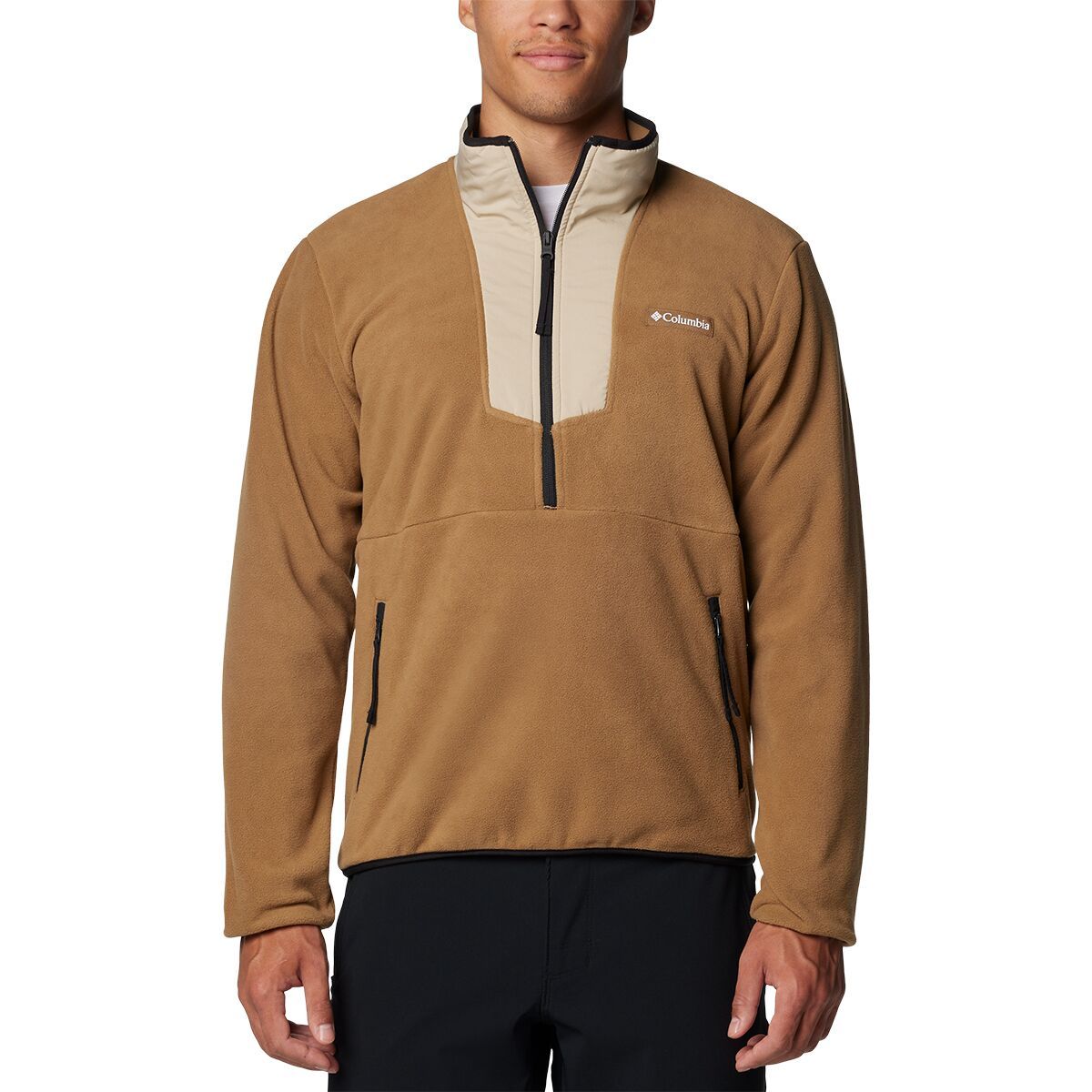 Columbia Men's Sequoia Grove 1/2-Zip Fleece in Delta / Ancient Fossil / Black - Size: Small