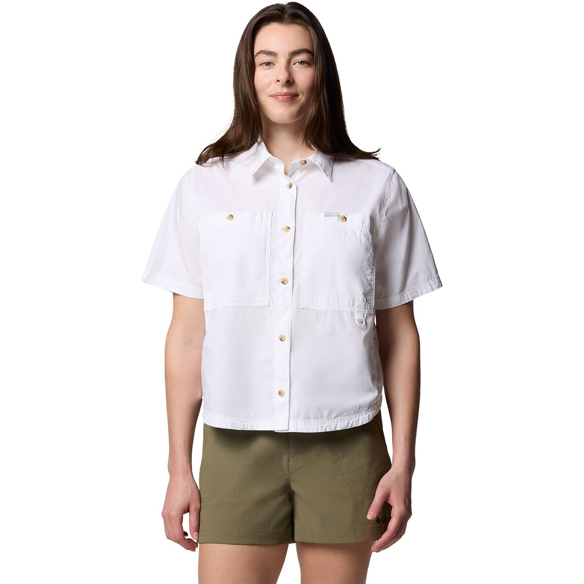 Columbia Women's Brea Falls Woven Short-Sleeve in White - Size: Medium