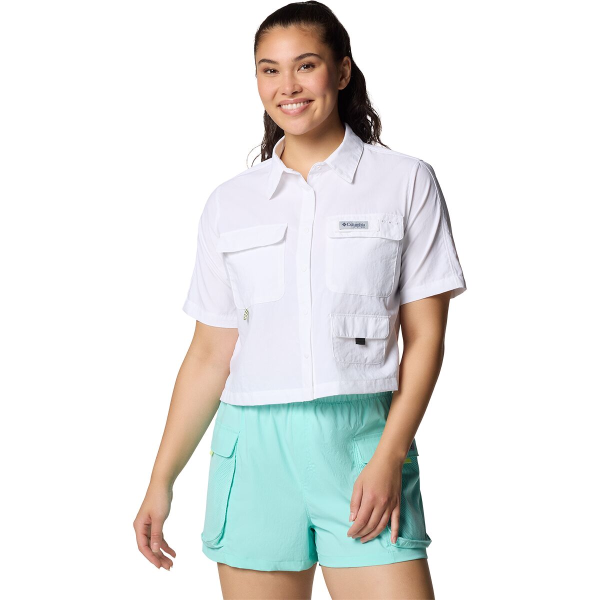 Columbia Columbia Women's PFG Open Water Short-Sleeve Shirt in White - Size: Medium - $29.99 at Steep and Cheap