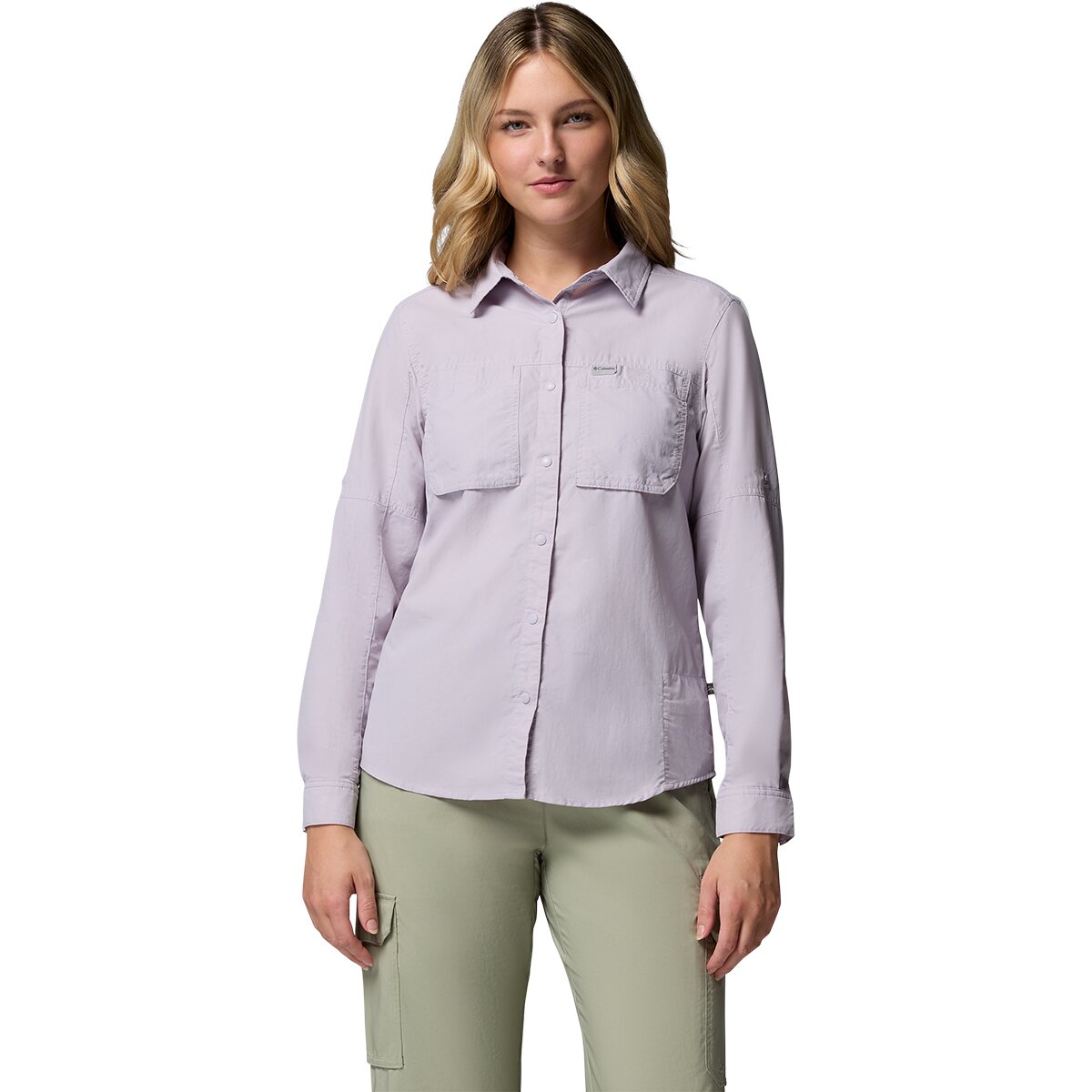 Columbia Women's Skien Valley Long-Sleeve Shirt in Lavender Pearl - Size: Large