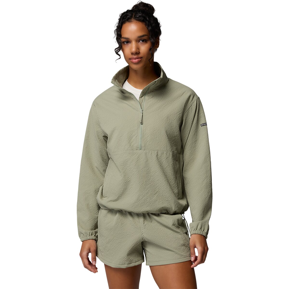 Columbia Women's Sucker For Summer 1/2-Zip Crew Sweatshirt in Safari - Size: Medium