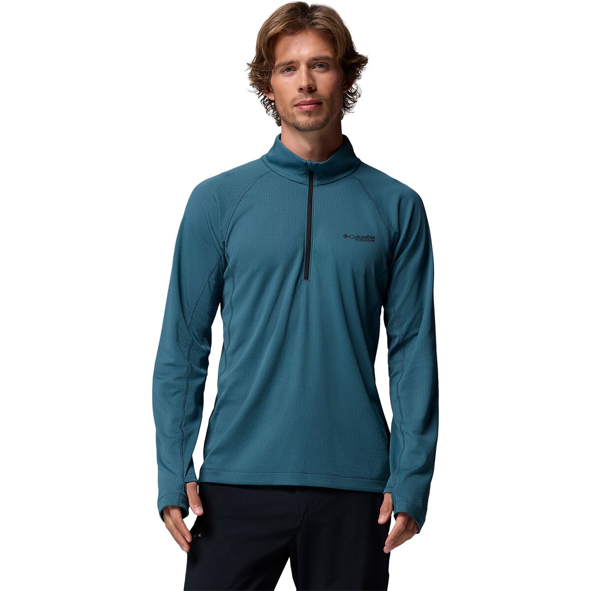 Columbia Men's DriVenture 1/2-Zip Shirt in Everblue / Black - Size: Small