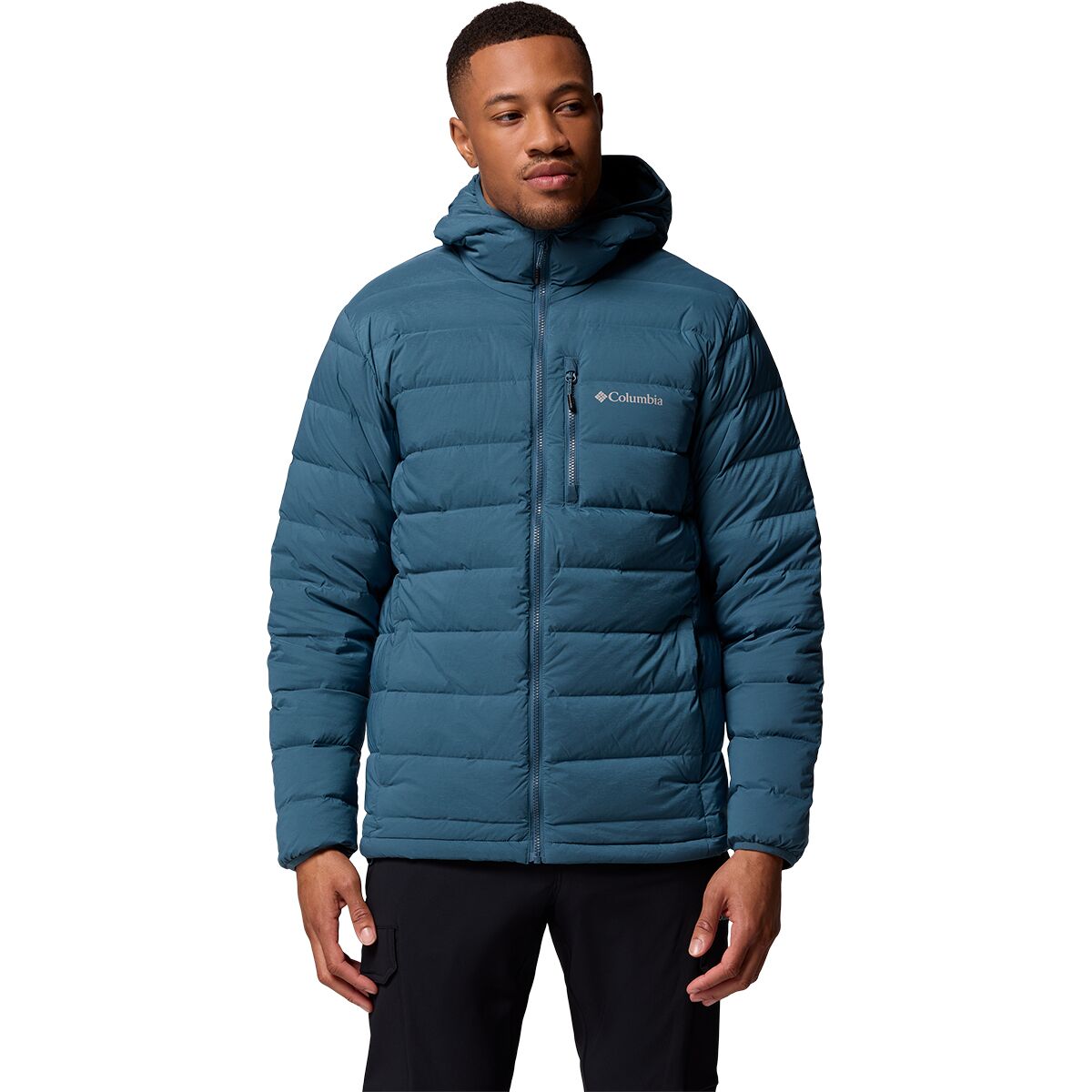 Columbia Columbia Men's Drift Peak Stretch Down Hooded Jacket in Everblue - Size: Large - $182.00 at Steep and Cheap