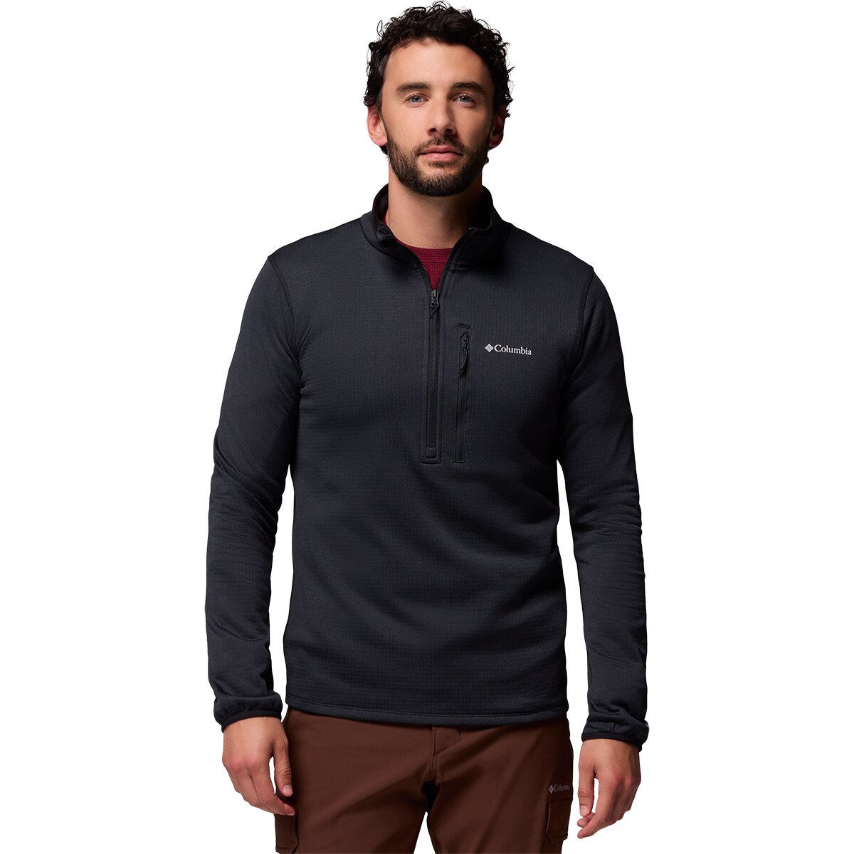 Columbia Men's Essential Hike Grid Fleece 1/2-Zip Jacket in Black - Size: XXL